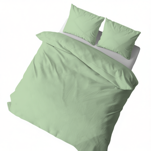 Duvet Cover <b>Set</b> 100% Cotton Green French <b>Single</b> <b>Bed</b> 140x200cm - Product Image 3