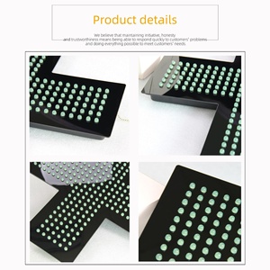 Letrero de Farmacia para Techo de Plástico Verde Resistente a la Intemperie CHEETIE, Letreros Publicitarios para Farmacias, Letrero LED con Cruz de Farmacia - Product Image 4
