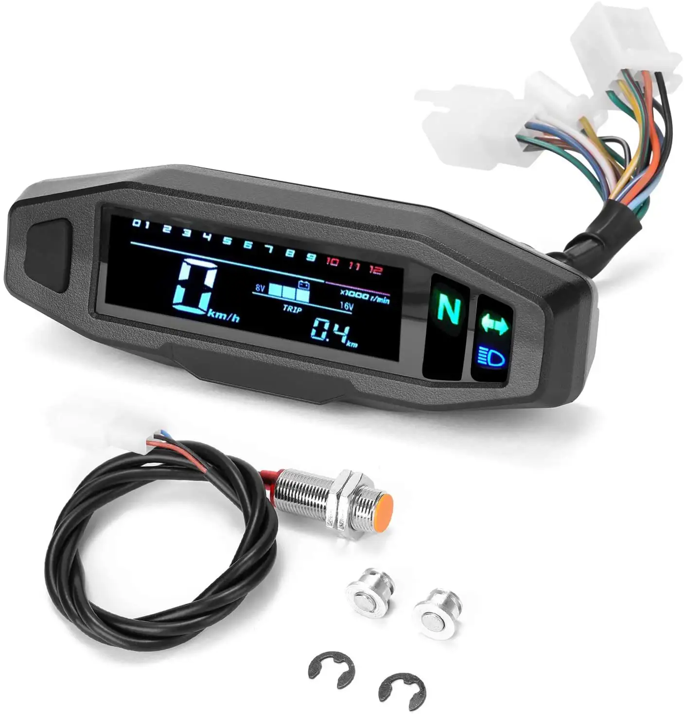 Tacómetro Universal RPM para Moto, velocímetro, medidor de velocidad, odómetro Digital, conjunto de sensores para motocicleta