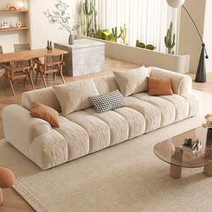 Italian Popular Fabric <b>Sofa</b> Cream Style <b>Small</b> Apartment Tech Cloth Straight Corner Puff <b>Sofa</b> Combination - Product Image 3