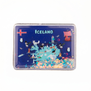 Imán de Refrigerador con Movimiento Líquido, Mapa de Islandia en Acrílico Horizontal, Imán Fuerte con Respaldo Magnético, Recuerdo Turístico - Product Image 6