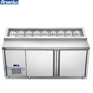 Arsenbo 럭셔리 맞춤형 언더 카운터 피자 냉동고 냉장고 작업대 준비 테이블 샌드위치 작업대