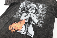 T-shirts pour hommes vintage personnalisés 100% coton tissu tricoté respirant lâche col rond tailles XS 4XL vêtements de rue épais imprimé rappeur
