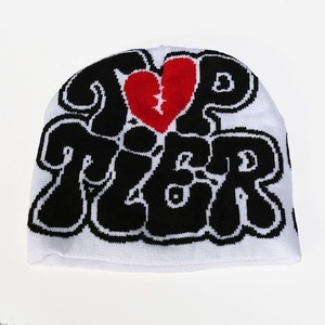 Gorro de invierno unisex personalizado, gorro de punto acrílico para exteriores, gorros de punto con logotipo personalizado, gorros Jacquard Y2k - Product Image 3