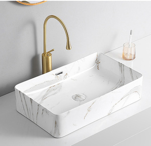 Hiện Đại Đơn Giản Thiết Kế Biệt Thự Phòng Tắm Lưu Vực Gốm Đá Cẩm Thạch Mô Hình Bồn Rửa Với drainer Tùy Chỉnh Màu Sắc Nghệ Thuật Lưu Vực - Product Image 2