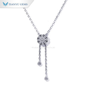 Collar con Colgante en Forma de Molino de Viento de Moissanita Tianyu, Chapado en Plata de Ley 925 con Oro, un Elegante Regalo de Aniversario - Product Image 3