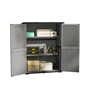 Abri de jardin extérieur en plastique avec structure en aluminium thermolaqué, pratique pour ranger les outils et les essentiels de plein air - Product Image 1