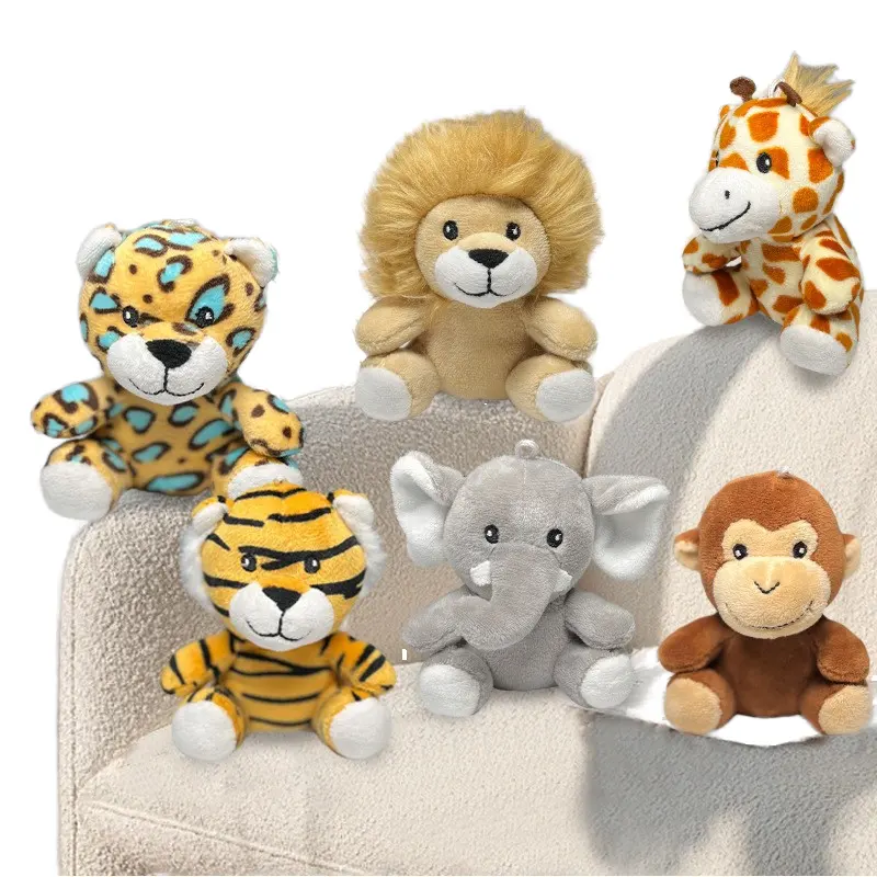 Pabrik harga rendah 8-Pak ukuran kecil Tiger dan Lion mesin boneka binatang mainan untuk anak-anak