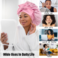 Vente en gros de bonnets de nuit pour femmes avec logo personnalisé bonnets pour cheveux en satin de taille extra large avec bandeau extensible bonnet de soin des cheveux