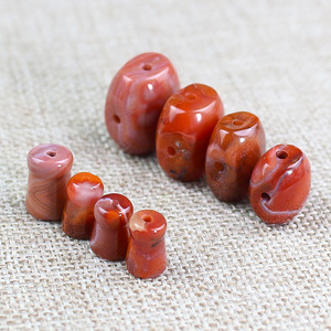 Natural <b>Red</b> Agate Loose Beads Mixed Shapes For <b>Bracelet</b> Making Stone Beads With Pearlescent Treatment - Product Image 2