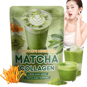 Poudre de Collagène Bio au <span class=keywords><strong>Matcha</strong></span> avec Champignon Cordyceps et Collagène Hydrolysé pour la Santé Intestinale, le Soutien Articulaire et le Renforcement Immunitaire - Product Image 1