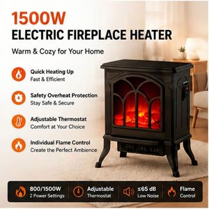 Estufa Calefactora Portátil de Plástico PTC de 1500W con Protección Antivuelco y Calentamiento Rápido para Uso Doméstico y Exterior - Product Image 1