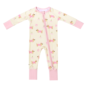 Pigiama con cerniera con stampa neonata ad alto tasso di riacquisto vestiti body per bambini tuta in bambù pagliaccetto pigiama - Product Image 1