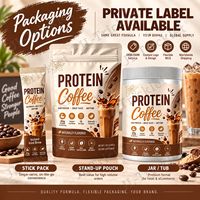 Poudre de café protéiné 20g de protéines par portion Café glacé instantané Isolat de protéines de lactosérum Fabricant OEM ODM Marque privée