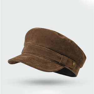 Winter Unisex <b>Beret</b> Hat Custom Faux Fur Suede Casual Travel Hat with Custom Logo - Product Image 1
