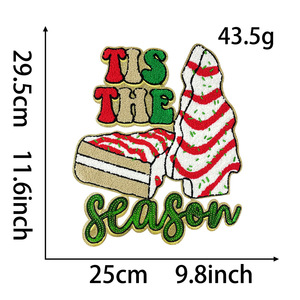 Serie de Papá Noel bordado hierro en parches árbol de Navidad/lazo/Estrella <span class=keywords><strong>Grite</strong></span> borde dorado parche de Navidad de gran tamaño - Product Image 6