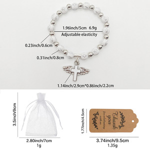 PAFU Recuerdos para Primera Comunión, Regalos de Bautizo con Cruz, Rosarios con Cruz, Bolsas de Organza, Etiquetas de Agradecimiento para Eventos Cristianos - Product Image 6