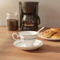 Service à thé en porcelaine fine avec coffret cadeau, tasses à espresso et latte avec anse, trouvez des tasses à thé en porcelaine fine