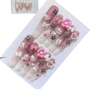 <span class=keywords><strong>Uñas</strong></span> postizas artesanales al por mayor, <span class=keywords><strong>uñas</strong></span> <span class=keywords><strong>de</strong></span> presión <span class=keywords><strong>largas</strong></span> con diseño <span class=keywords><strong>de</strong></span> cobertura completa, pegamento para mujer, marca privada, <span class=keywords><strong>uñas</strong></span> acrílicas gruesas - Product Image 1