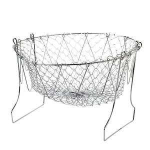 Panier de friteuse pliable multifonctionnel en acier inoxydable pour frites, ustensile de cuisine, vente en gros - Product Image 2