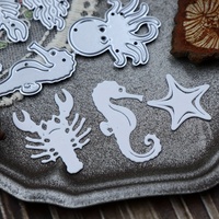 Mini vie marine métal acier au carbone meurt Scrapbooking coupe moule bricolage papier carte faisant étoile de mer hippocampe matrices de découpe