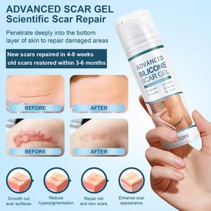 Gel cicatrisant en silicone avancé OEM, réduit l'apparence des cicatrices anciennes/nouvelles, vergetures, chéloïdes chirurgicales et acné, crème de soin corporel - Product Image 3