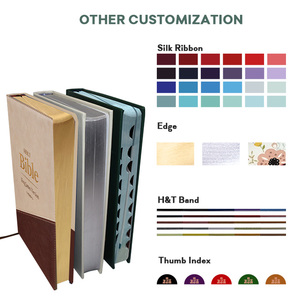 Biblia de Tapa Dura con Diseño Personalizado, Logotipo en Relieve, Cubierta de PU Marrón, Biblia en Inglés - Product Image 4