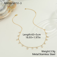 Collier en chaîne à billes en acier inoxydable plaqué or 18 carats pour femme, avec zircone cubique, résistant à l'eau, non ternissant, bijou délicat pour clavicule, cadeau