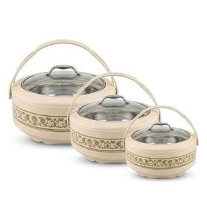 Juego de 3 Recipientes Térmicos Havale con Tapa de Vidrio – Juego de Cazuelas de Acero Inoxidable para Mantener la Comida Caliente (Pequeño, Mediano, Grande) - Product Image 1