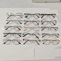 Gafas de Sol Cat Eye con Montura Metálica, Lentes con Estampado de Moda de Alta Calidad, Duraderas, Ligeras, para Mujer, Liquidación de Stock Mixto