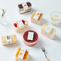 Nourriture Biscuit Pain Gâteau Emballage Dessert Boîte Rectangulaire Transparent 280ml Dessert Longue Boîte Sweet Box Dessert