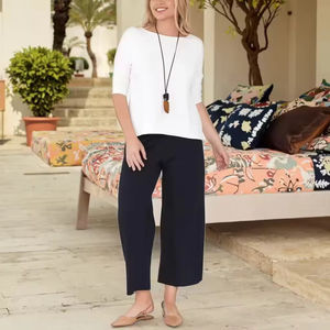 Collezione di pantaloni da donna con elastico in vita: pantaloni da ufficio, casual e a vita piatta, anche in <span class=keywords><strong>taglie</strong></span> <span class=keywords><strong>forti</strong></span> - Product Image 5