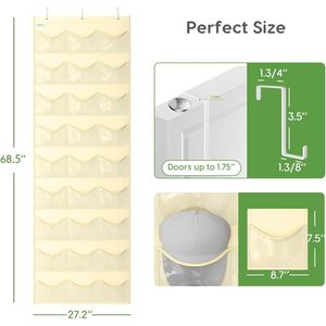 Hat Organizer 27 Pockets Over The Door Clear Pockets For Baseball Caps Storage Display <b>Rack</b> - Product Image 2
