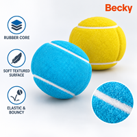 Vente en gros de balles à mâcher souples pour chiens, jouets pour chiens avec logo personnalisé imprimé, balles de sport en caoutchouc colorées, balles de tennis pour l'entraînement en plein air