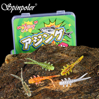 Spinpoler Box TPR Mini leurre de pêche à ver souple 25mm Ajing sébaste appâts bioniques artificiels truite bar jigging larve attirail