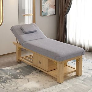 Camilla de Masaje de Madera para Salón, Cama para Tratamientos Faciales y de Pestañas, Sofá de Spa con Cojín para la Cabeza - Product Image 3