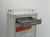 Carro de acero para vías respiratorias estrechas con 7 cajones de colores, gabinete para endoscopios con cerradura, frenos silenciosos y ruedas, carro de anestesia para UCI o uso general