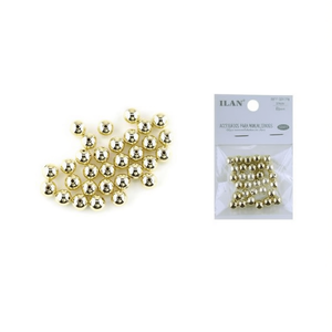 Perline in metallo ILAN 8mm oro con foro piccolo per accessori artigianali - Product Image 2