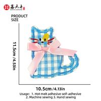 Patchs brodés mignons à carreaux, motifs dessin animé, chien, chat, fleur, à thermocoller ou à coudre pour vêtements, sacs, décoration DIY