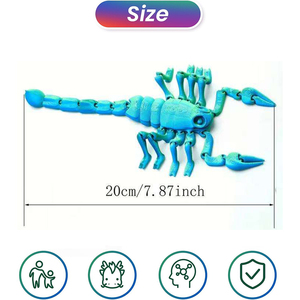 Animaux imprimés en 3D, décorations d'Halloween, cadeaux, jouets scorpion, jouets animaux flexibles, statues, jouets à articulations mobiles, jouets anti-stress, décoration de bureau et de maison - Product Image 2