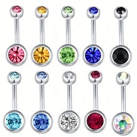 Anneaux de nombril en acier inoxydable 316L avec cristaux, bijoux de corps tendance unisexe pour enfants, piercing de nombril pour mariage