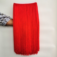 Vente en gros de franges en tissu polyester soyeux de 50 cm (20 pouces) de long pour robe de mode