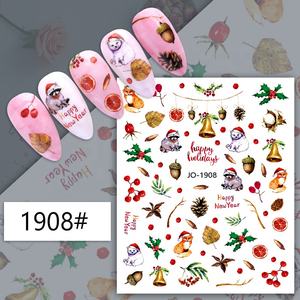 Paso Sico <span class=keywords><strong>2022</strong></span> Populaire 3D <span class=keywords><strong>Manucure</strong></span> Accessoires Noël Nouvel An Festival Design Nail Art Autocollant Shimmer Papier pour DIY Design - Product Image 6
