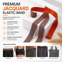 Ruban élastique jacquard en spandex/nylon de 40 mm de qualité supérieure, personnalisé, haute densité, bicolore, tissé, en rouleau, pour textiles de maison et chaussures