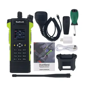 HAMGEEK APX-8000 12W VHF UHF Walkie Talkie Dual Band Radio Dual PTT with Handheld Microphone