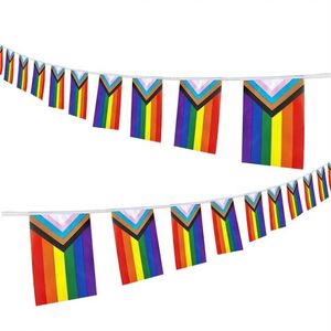 100% Polyester Material Custom Design Rainbow Lgbt Gay Pride String <b>Flag</b> Bunting <b>Flags</b> - Product Image 2