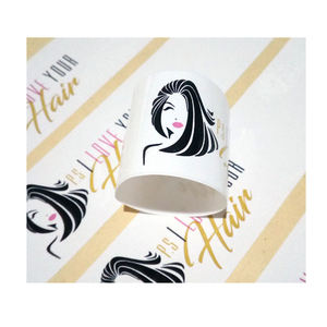 Prodotto Etichette Adesive Stampa Personalizzata di Marca Logo di Imballaggio Autoadesivo Fascio di Capelli Involucri per L'estensione Dei Capelli - Product Image 3