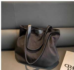 Bolsa Casual de Gran Capacidad para el Verano, Bolsa de Lona Minimalista y Versátil para Mujeres, Estudiantes Universitarias, Bolsa para Clases - Product Image 3