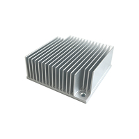 Radiateur en aluminium extrudé carré avec patins de montage intégrés, à ailettes verticales denses, pour amplificateur de puissance audio