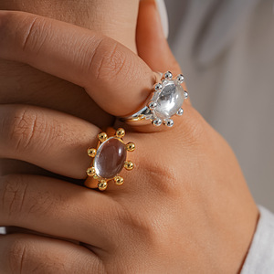 Vintage Waterproof 18K Gold Plated Stainless Steel Irregular Opening <b>Ring</b> for Women Wedding Engagement Gift - Product Image 2